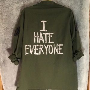 Jac Vanek “I Hate Everyone” Military Jacket